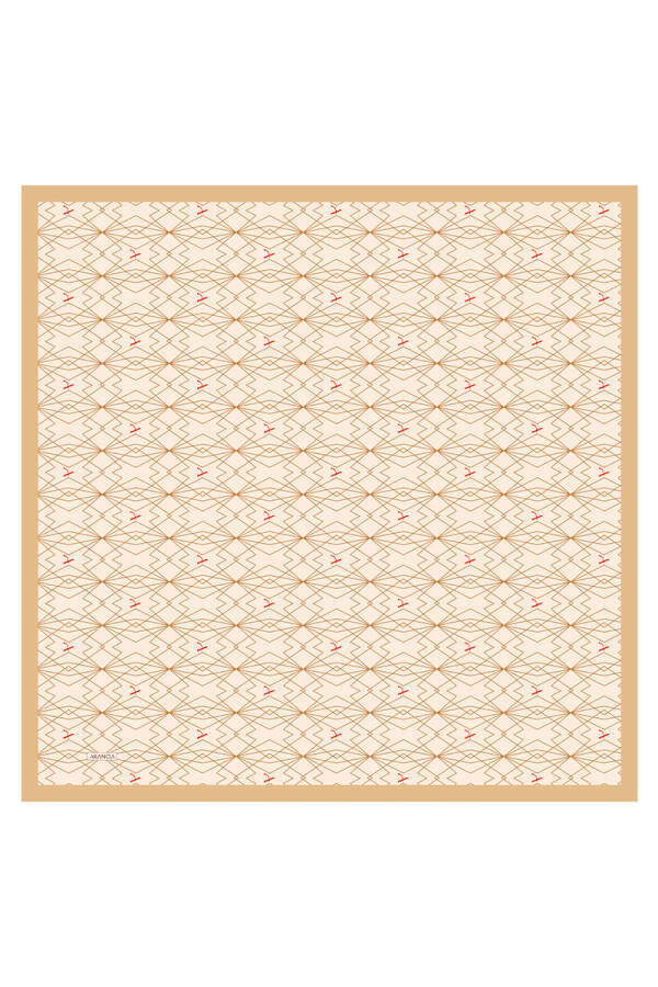 Sarı 90X90 İpek Twill Eşarp - 1