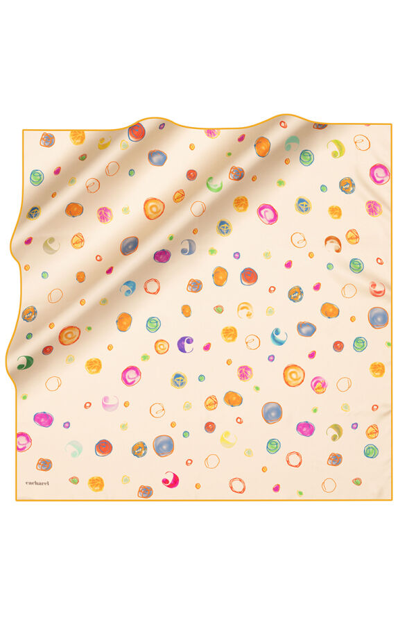 Sarı 90X90 İpek Twill Eşarp - Cacharel