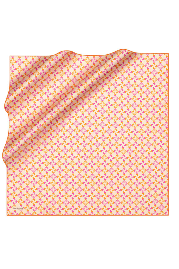 Sarı 90X90 İpek Twill Eşarp - Cacharel
