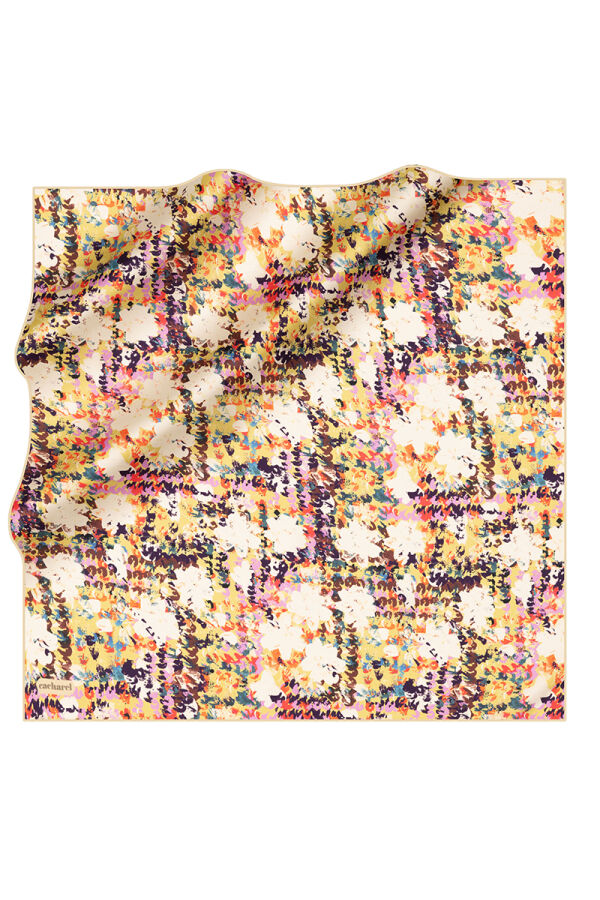 Sarı 90X90 İpek Twill Eşarp - Cacharel