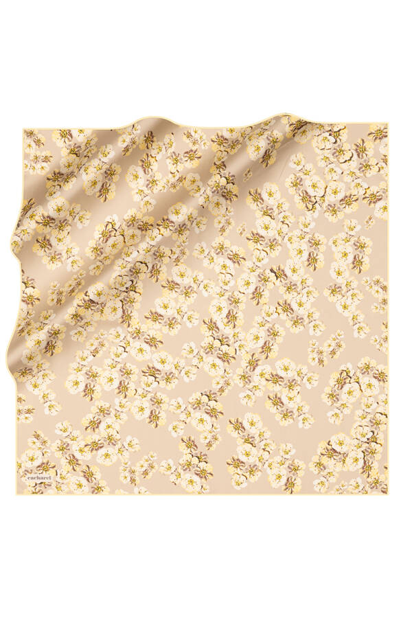 Sarı 90X90 İpek Twill Eşarp - 1