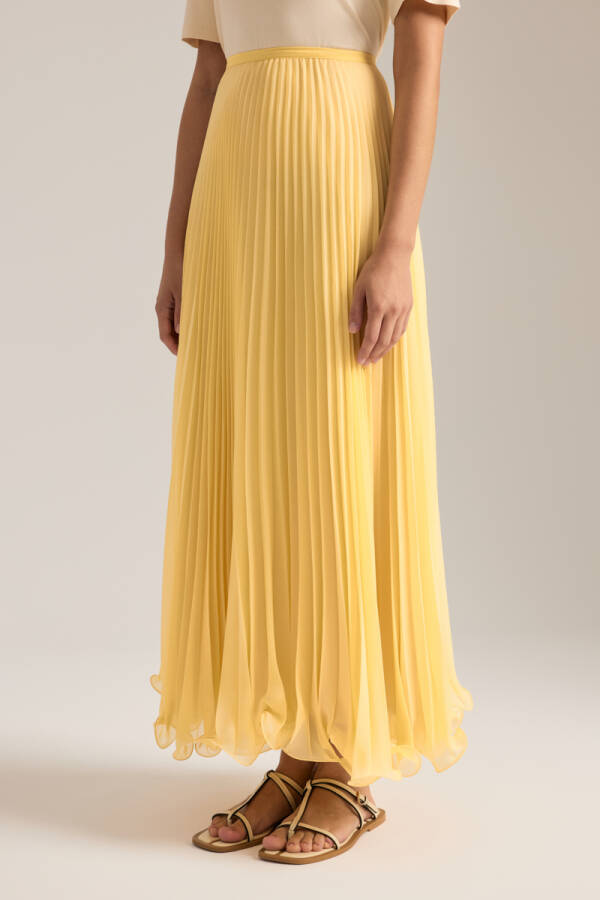 Sarı Etek Ucu Misinalı Piliseli Etek - 3