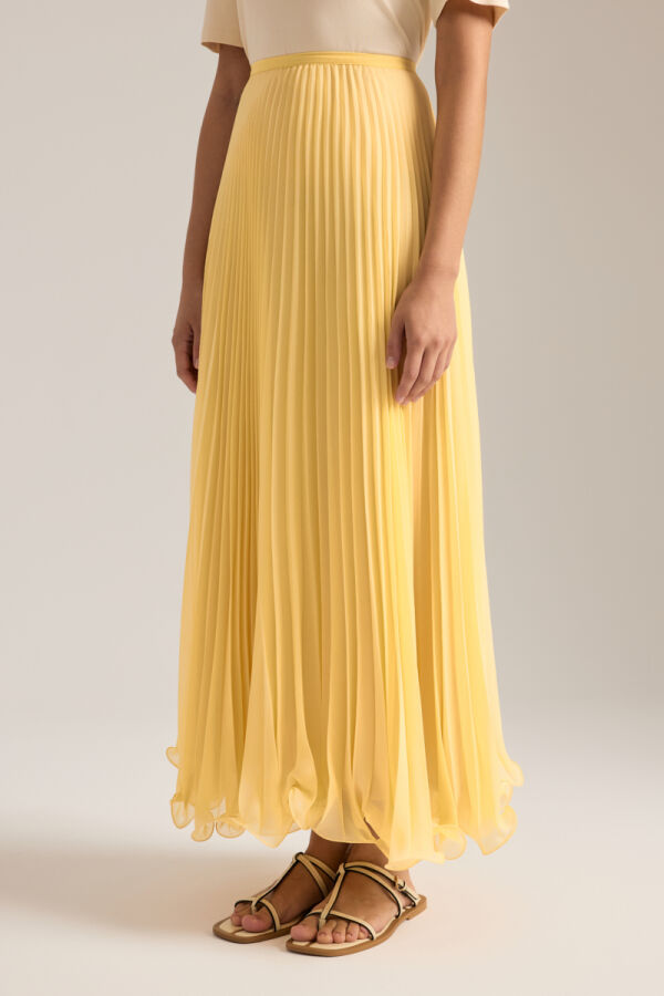 Sarı Etek Ucu Misinalı Piliseli Etek - 3