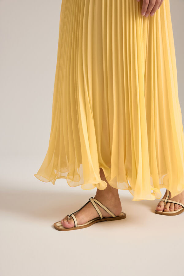 Sarı Etek Ucu Misinalı Piliseli Etek - 4