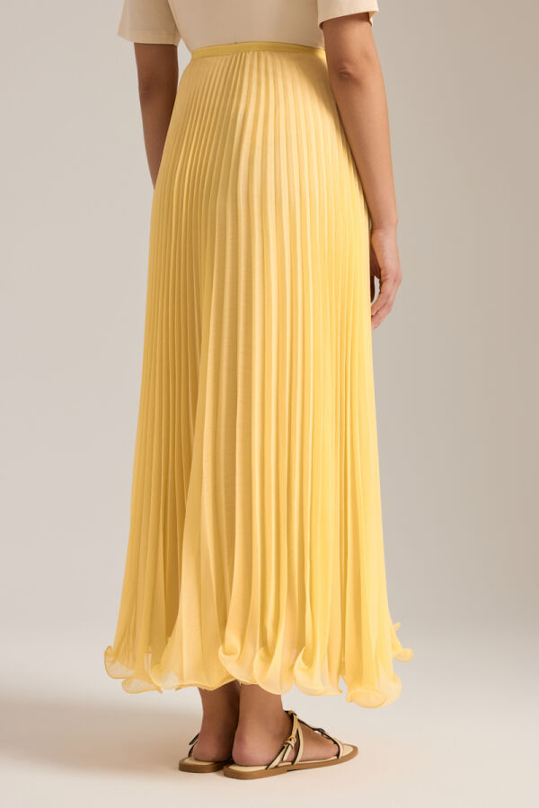 Sarı Etek Ucu Misinalı Piliseli Etek - 5