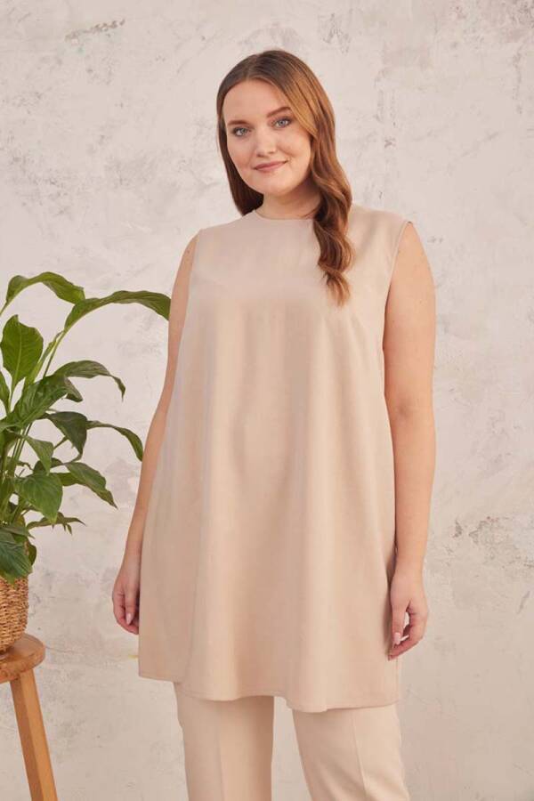 Camel Sıfır Kol Tunik - 2