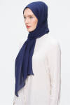 Lacivert 70X180 Simli Tül Şal - 3