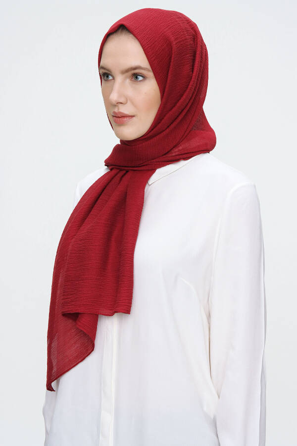 Bordo 70X180 Simli Tül Şal - 3