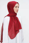 Bordo 70X180 Simli Tül Şal - 4
