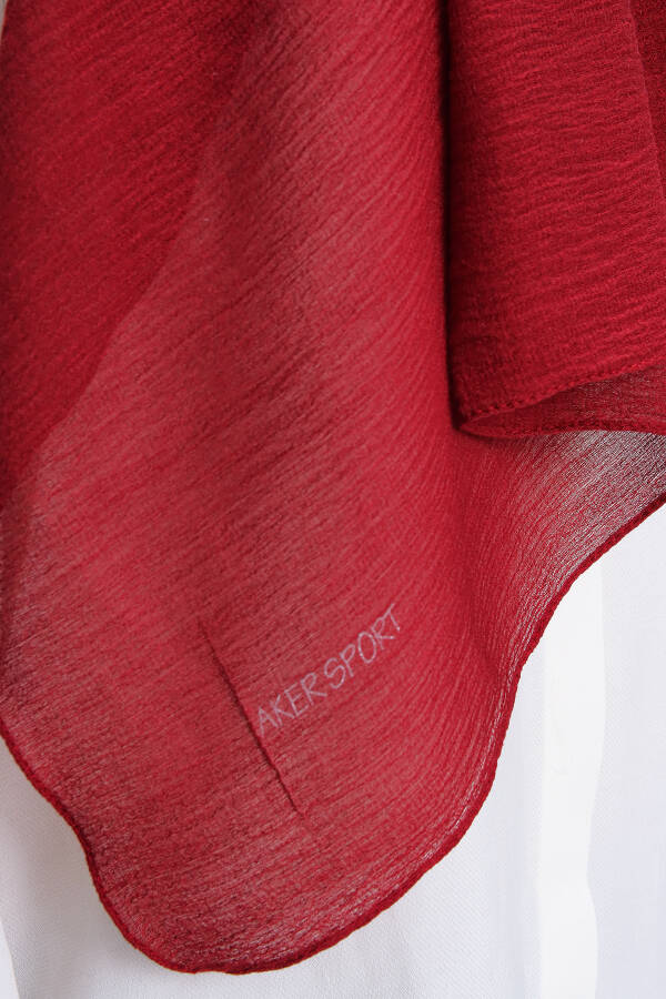 Bordo 70X180 Simli Tül Şal - 5