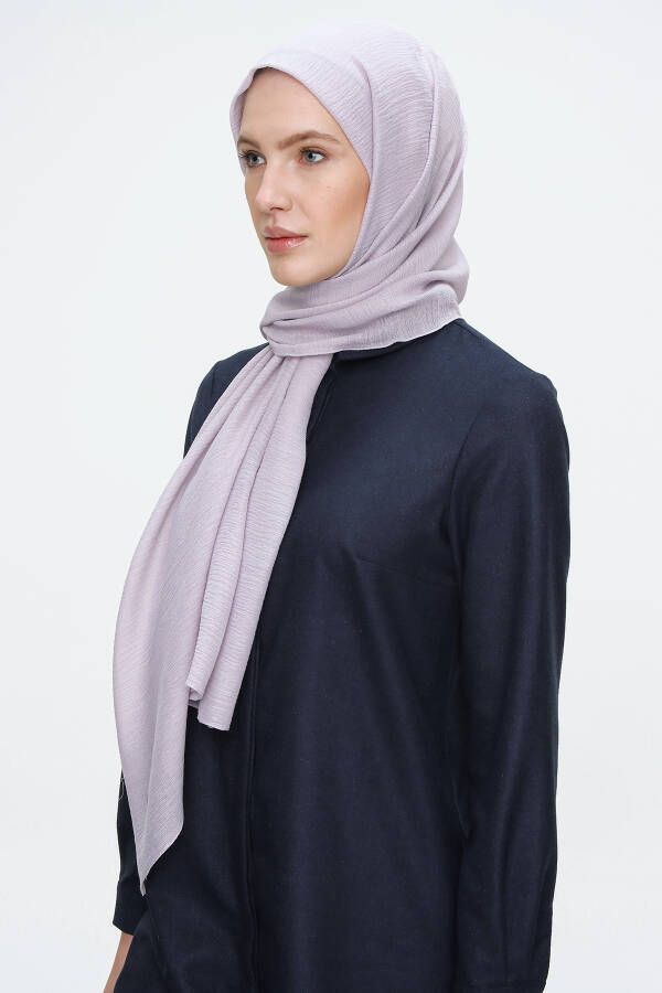 Gri 70X180 Simli Tül Şal - 3