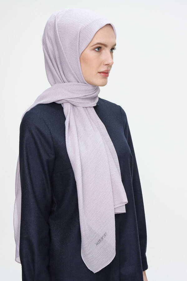 Gri 70X180 Simli Tül Şal - 4