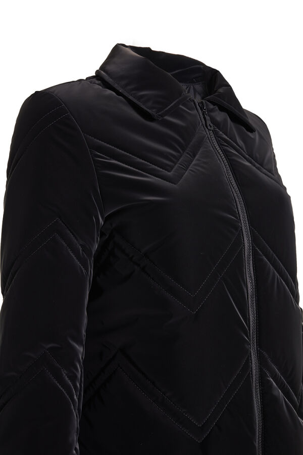 Siyah Gömlek Yaka Mont - Aker (1)