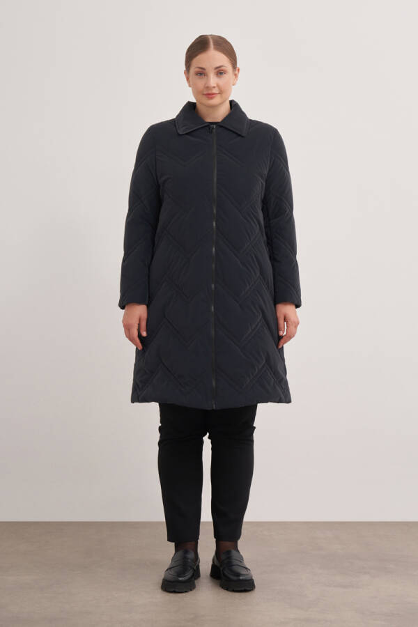 Siyah 10578112 Gömlek Yaka Mont - Aker