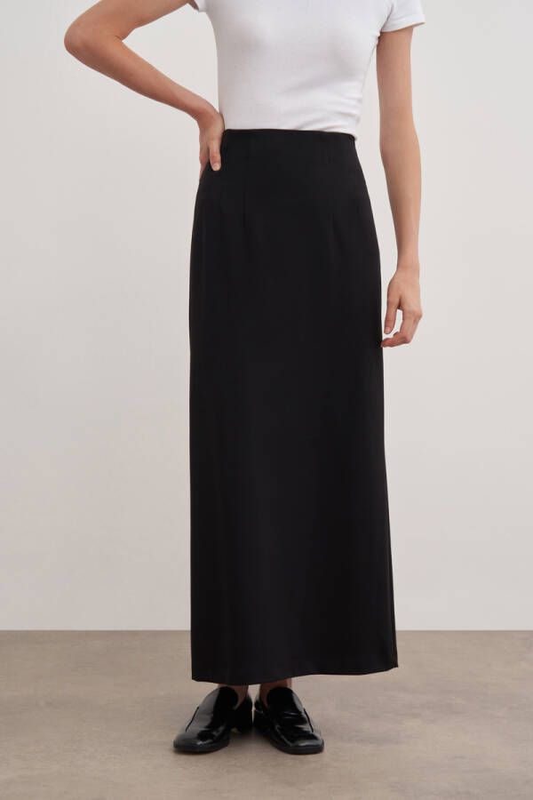 Siyah Örme Kalem Etek - Aker (1)