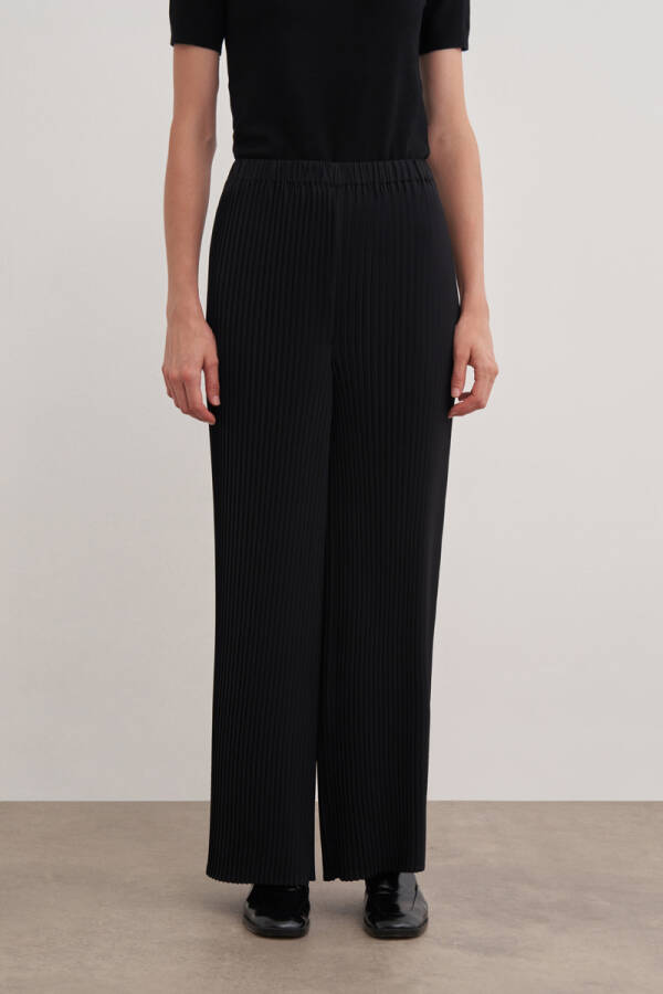 Siyah 14124111 Lastikli Pantolon Etek - Aker (1)