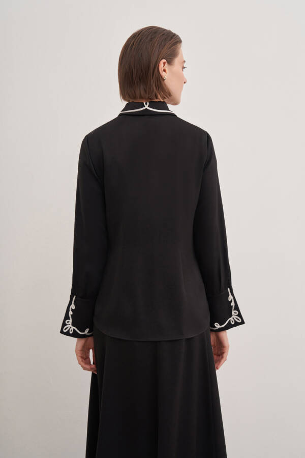 Siyah Gömlek Yaka Tunik - 3