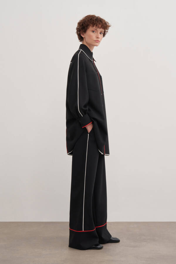 Siyah Gömlek Yaka Tunik - 2