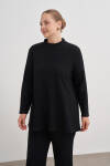 Siyah Dik Yaka Sweatshırt - 4