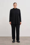 Siyah Dik Yaka Sweatshırt - 2