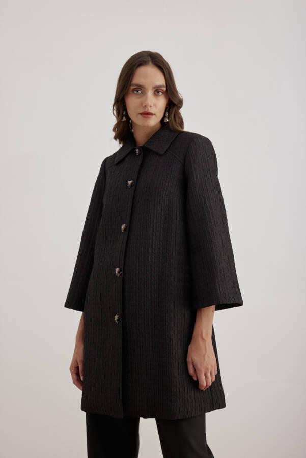 Siyah 18176111 İşleme Detaylı Kap - Aker