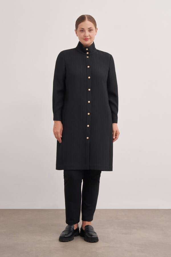 Siyah 18664112 Kendinden Desenli Kap - Aker (1)