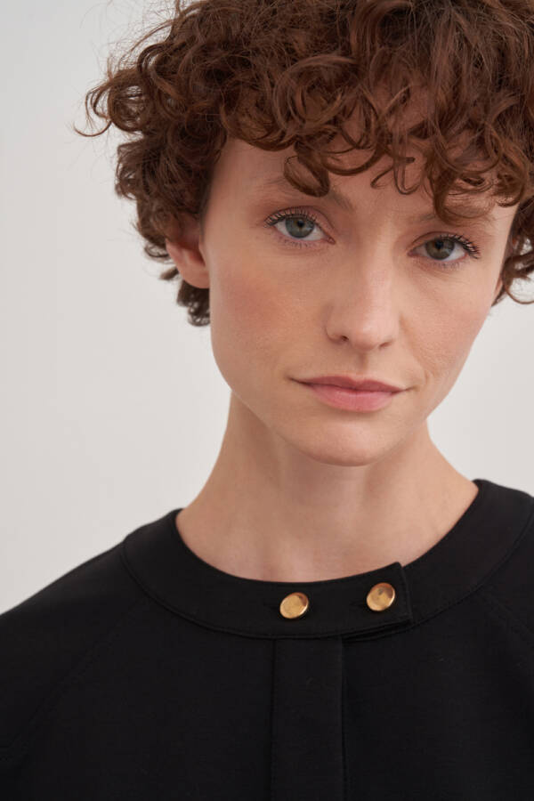 Siyah Fermuar Detaylı Spor Sweat - Aker (1)