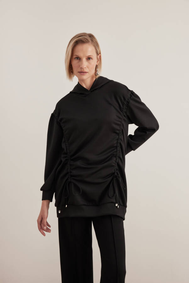 Siyah 2257111 Kapşonlu Sweatshirt - Aker