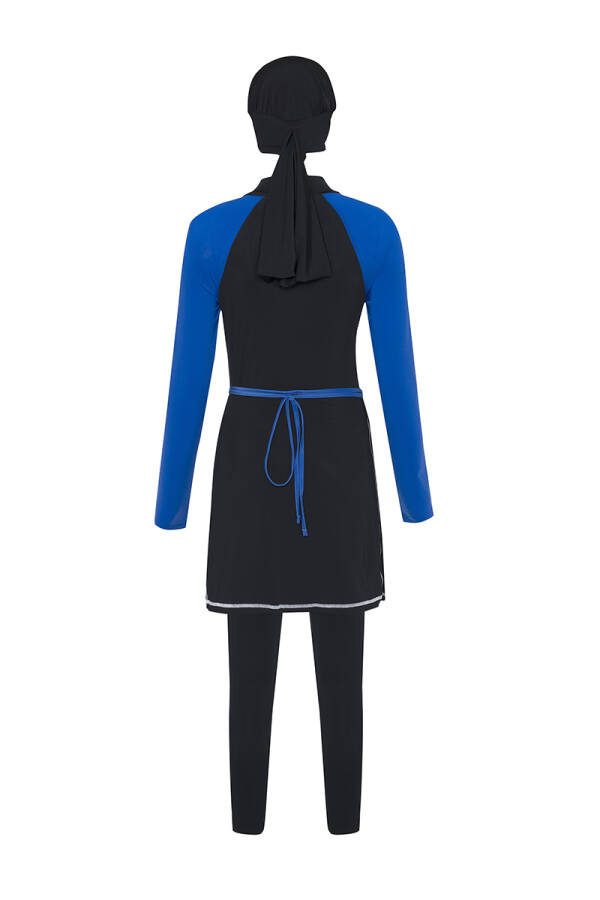 Siyah Pareo Eteği Çıkarılabilir Tesettür Mayo - 3