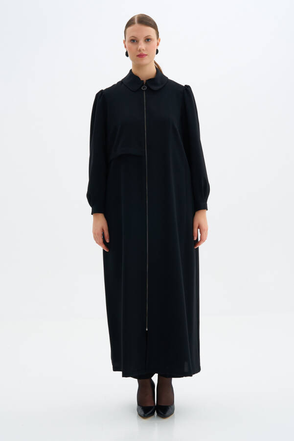Siyah Fermuarlı Ferace - 2