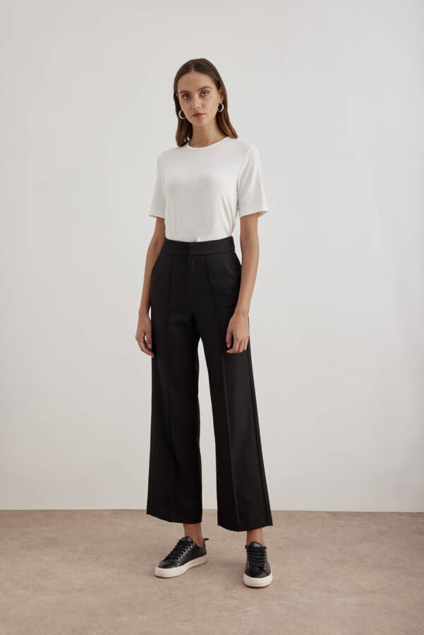 Siyah Nervürlü Pantolon - Aker