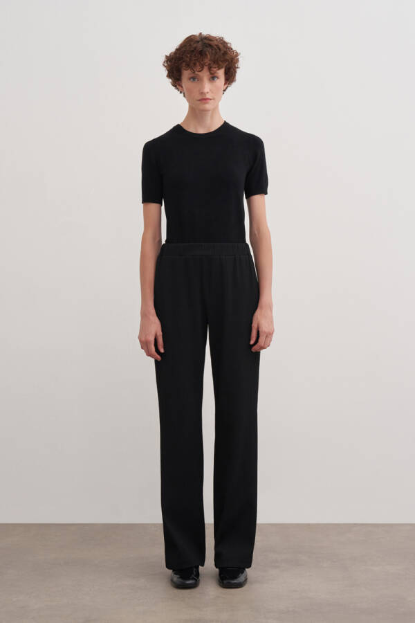 Siyah 3228111 Beli Lastikli Pantolon - Aker