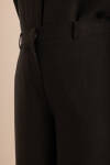 Siyah Beli Lastikli Keten Pantolon - 4