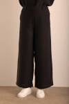 Siyah Beli Lastikli Keten Pantolon - 5