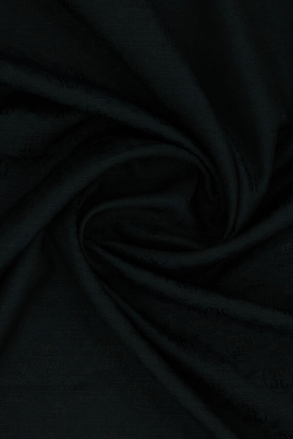 Siyah 100X100 Pierre Cardın Logolu İpek Koton Jakar Eşarp - Pierre Cardin (1)