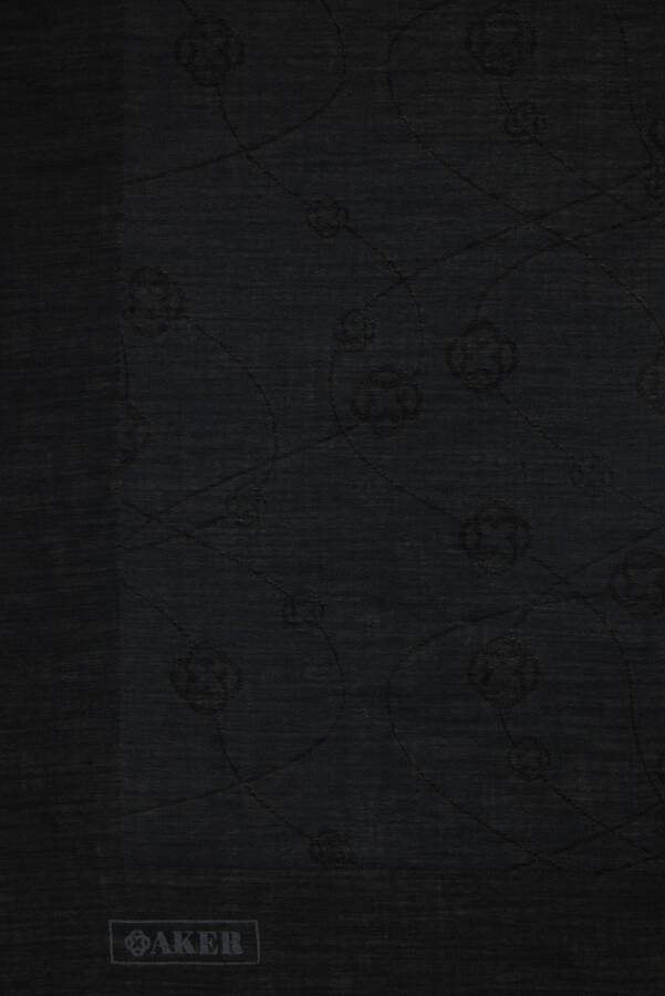 Siyah Pamuk İpek Şal - 3