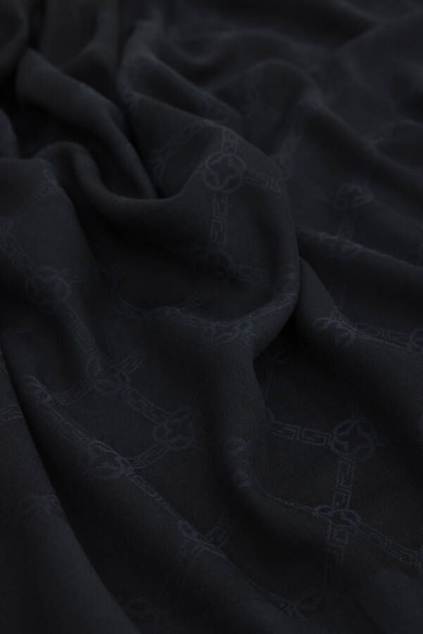 Siyah Pamuk İpek Şal - 2