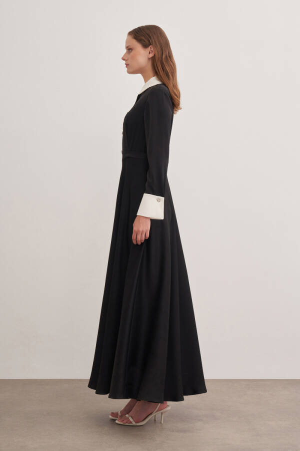 Siyah Garnili Şık Elbise - Aker (1)