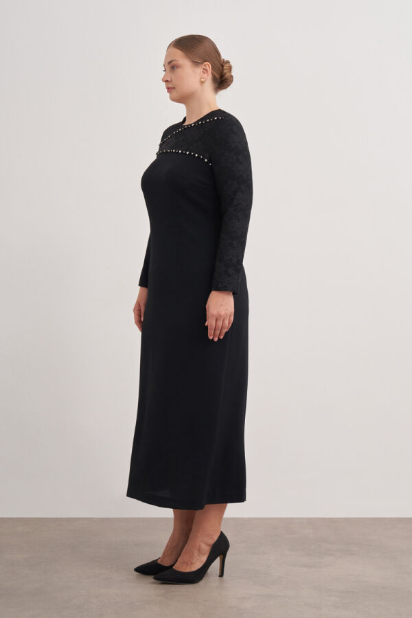 Siyah 4636112 Abiye Elbise - Aker (1)