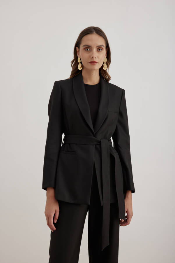 Siyah 5166111 Flonel Yün Ceket - Aker