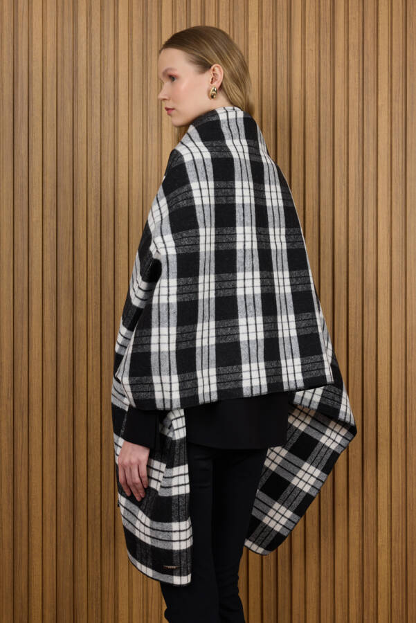 Siyah 70X200 Ekose Çizgili Şal - 4