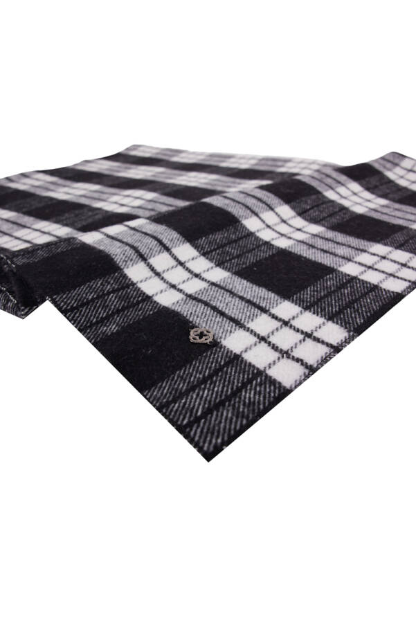 Siyah 70X200 Ekose Çizgili Şal - 7