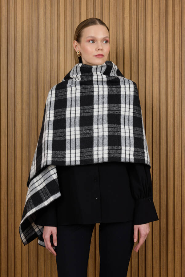 Siyah Ekose Çizgili Şal - 2