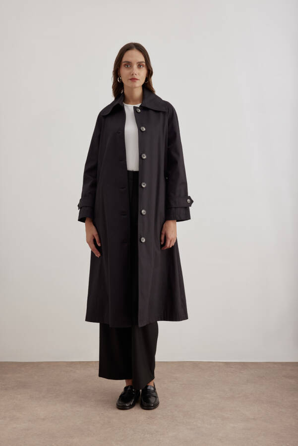 Siyah 7161111 Reglan Trençkot - Aker