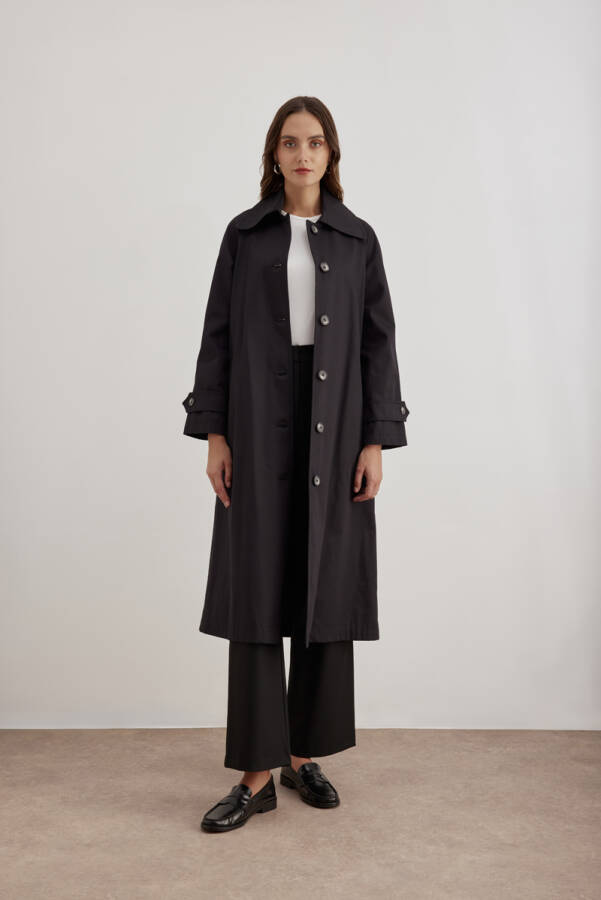 Siyah 7161111 Reglan Trençkot - Aker