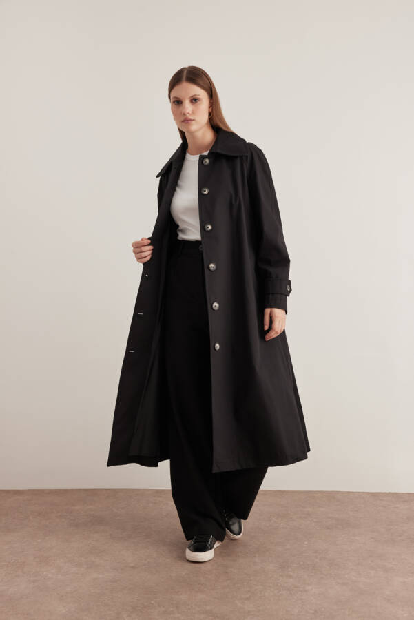 Siyah 7161112 Reglan Trençkot - Aker