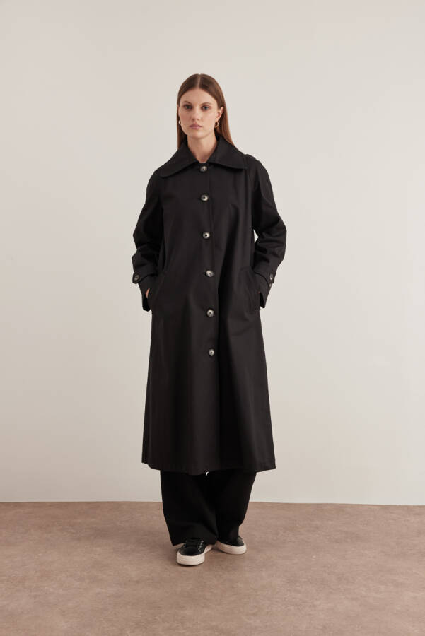Siyah 7161112 Reglan Trençkot - Aker (1)