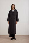 Siyah Tek Düğmeli Pardösü - 2