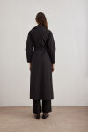 Siyah Kemer Detaylı Pardösü - 6
