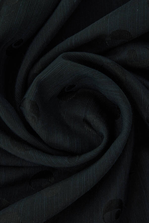 Siyah 75X200 B.Cacharel Logolu İpek Koton Jakar Etol - 2